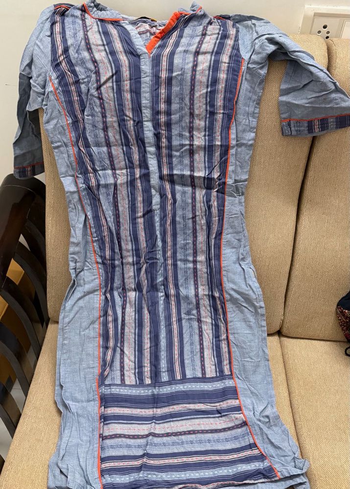 Blue Striped Kurta