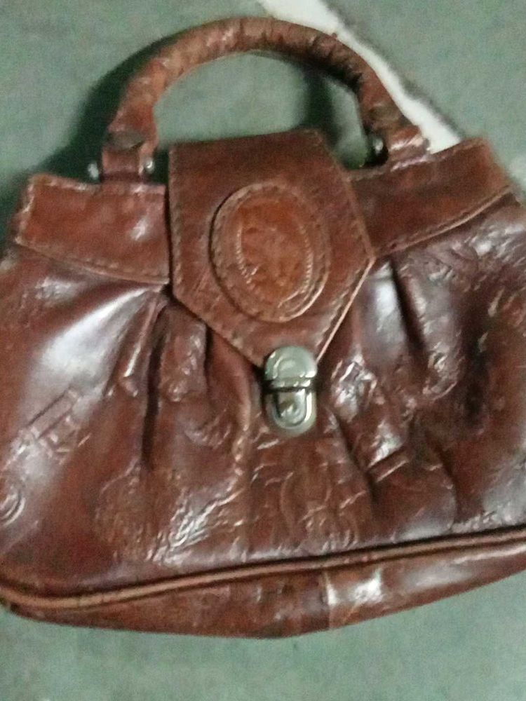 Vintage Embossed Leather Handbag