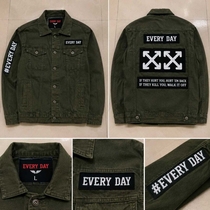 Men's Olive Green Stylish Denim Jacket 🧥🔥