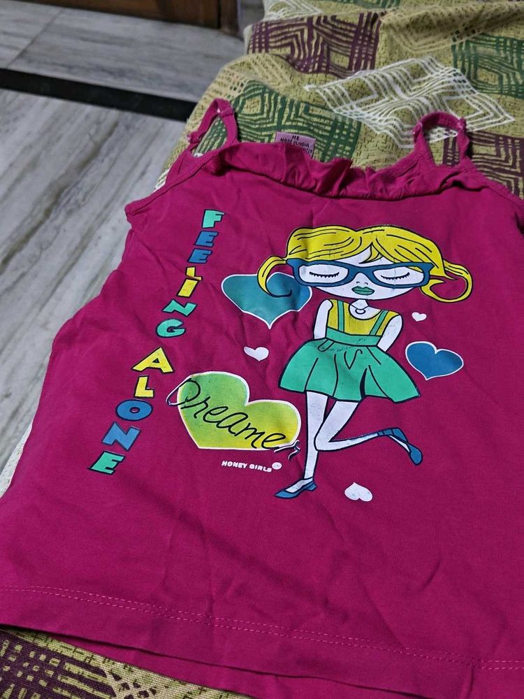 Cute Pink Graphic Tank Top for Girls