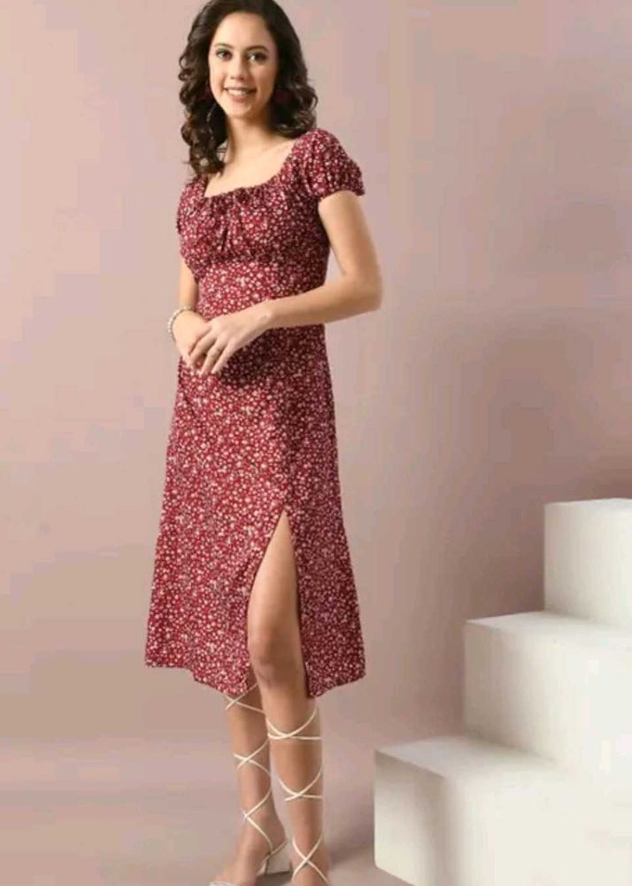 Chic Floral Print Midi Dress