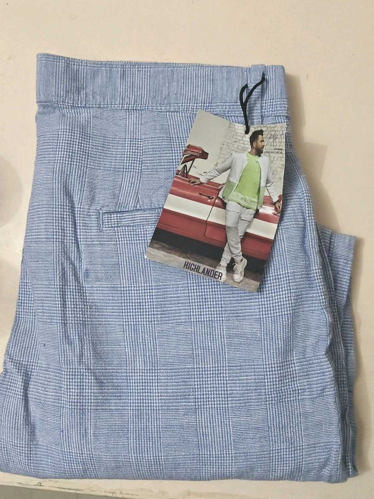 Light Blue Checkered Trousers