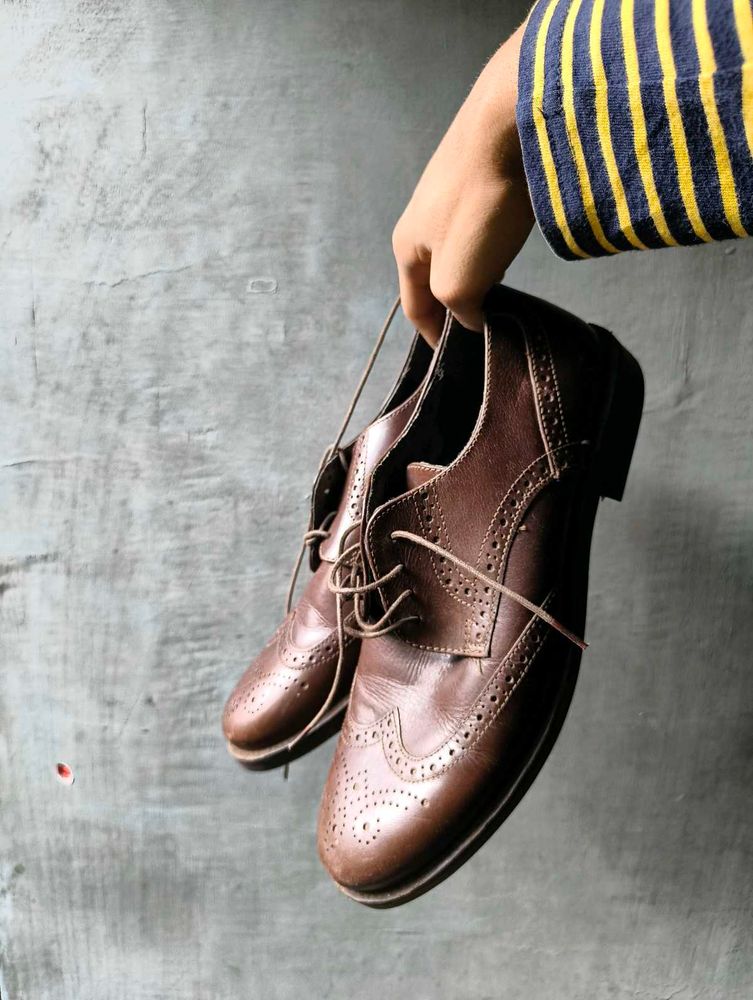 Classic Brown Leather Brogues