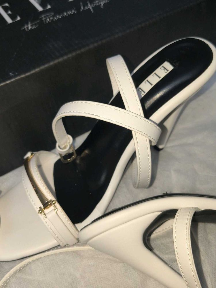 Chic White ELLE Heeled Sandals