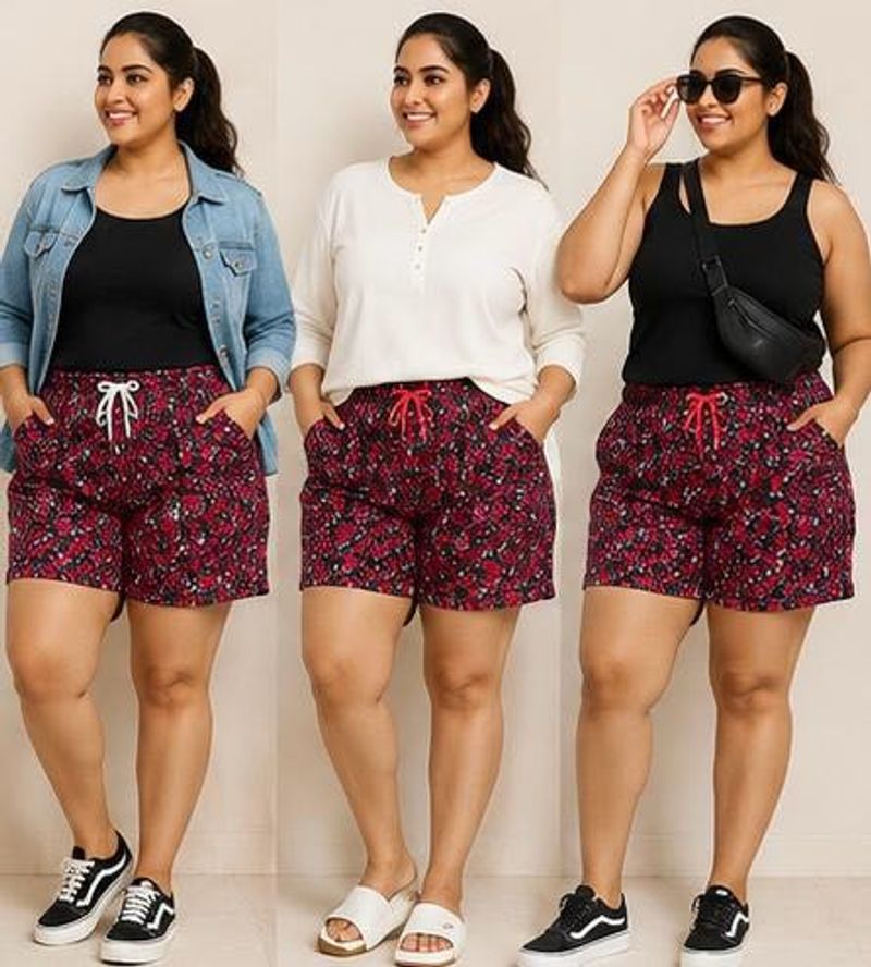 Floral Print Drawstring Shorts