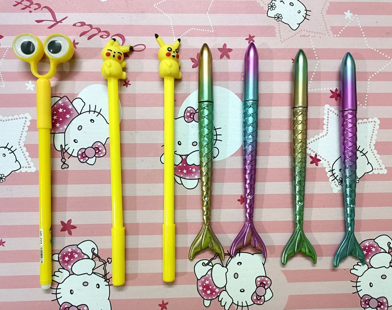 Kids 7 Design Pens ( Mermaid, Picacho, Minion)