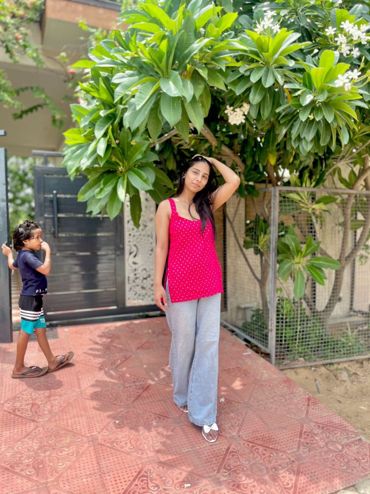 Pink backless dori work Kurta