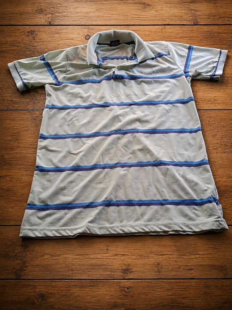 Benetton Striped Polo T-Shirt