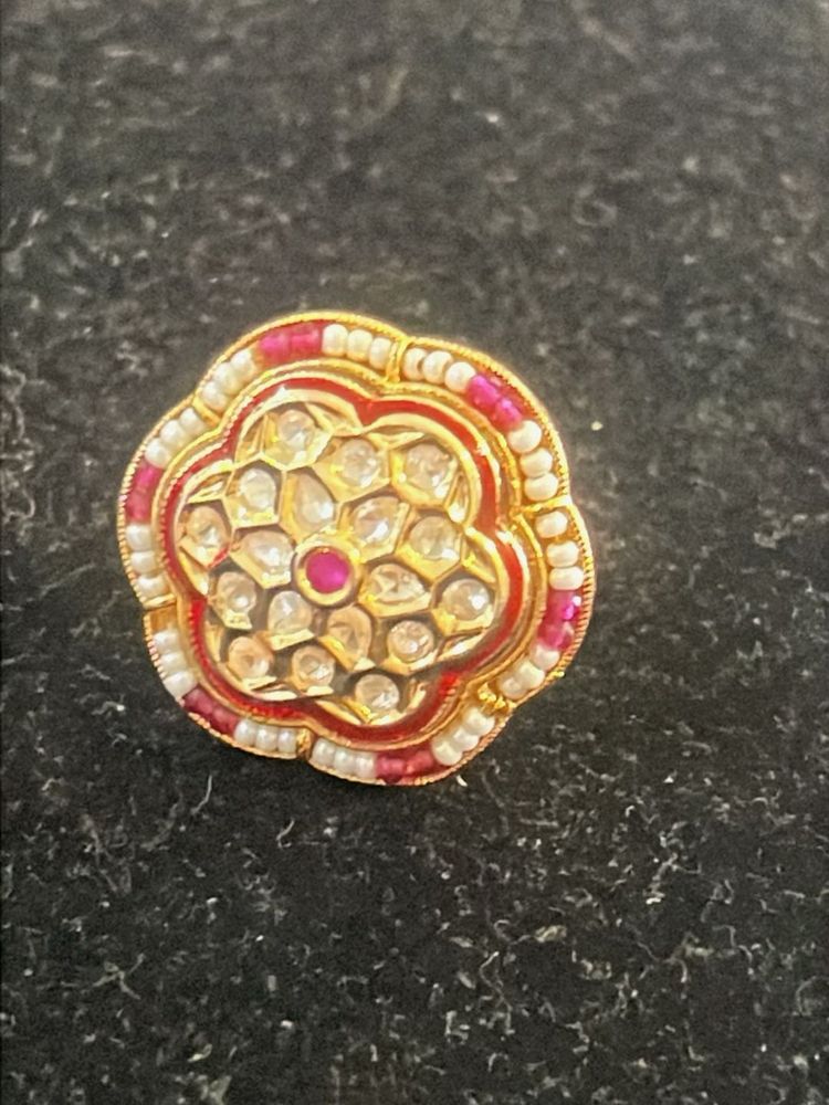 Exquisite Floral Kundan Ring