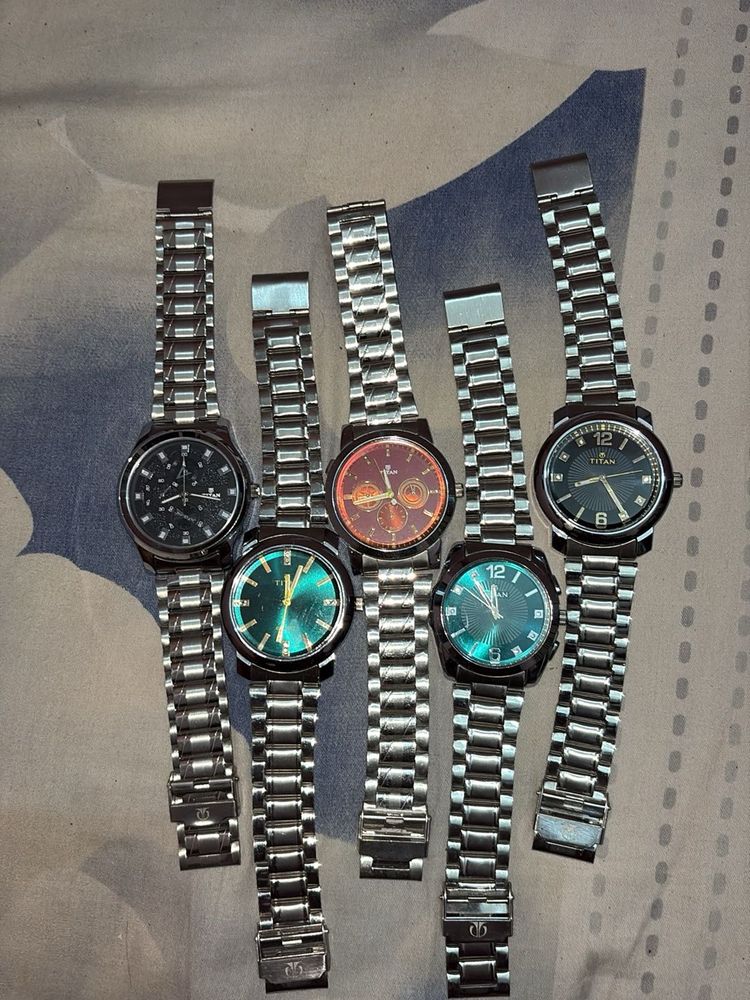 Set of 5 Men's Stainless Steel Watches