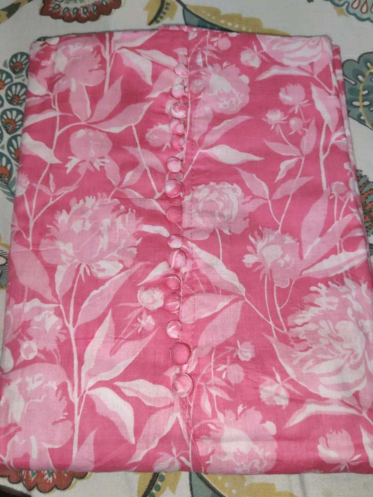 Pink Floral dress material