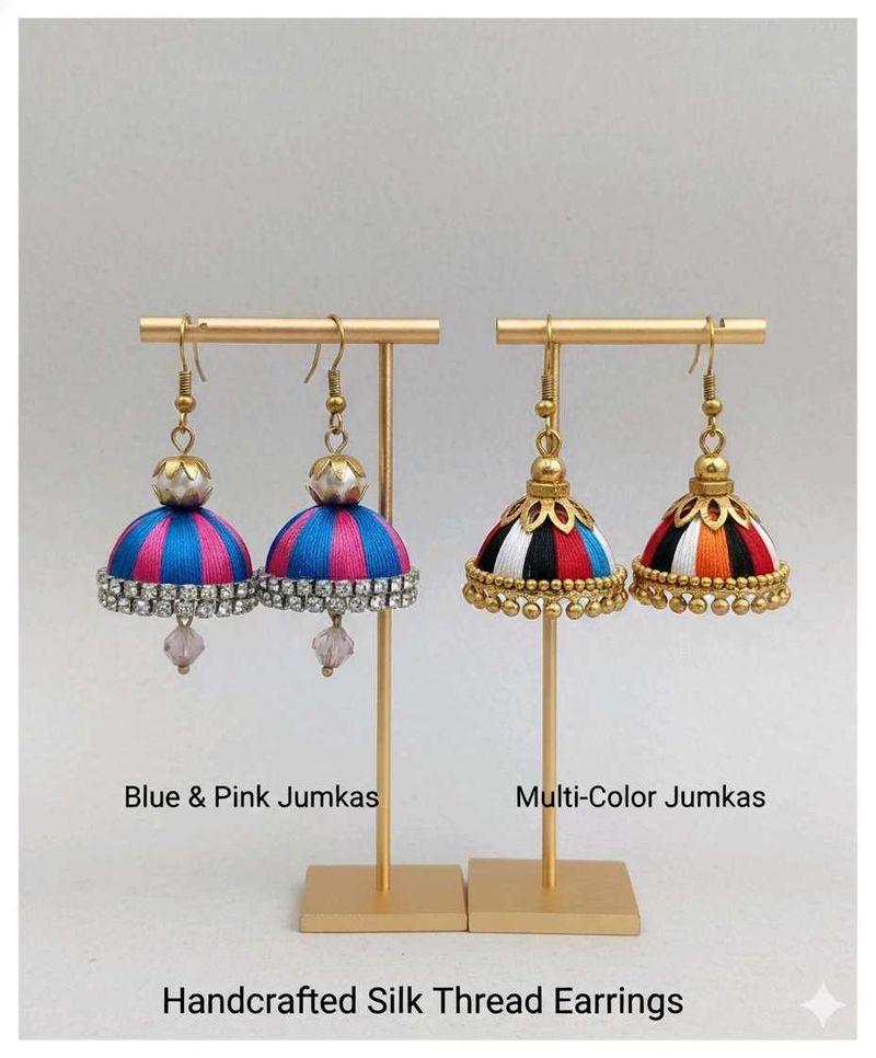 Handcrafted 💞Silk Thread Jhumka Earrings✨