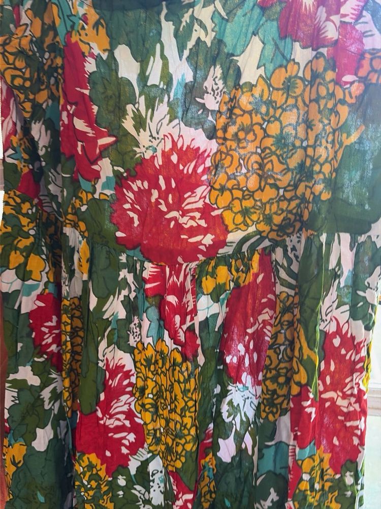 Vibrant Floral Print boho dress