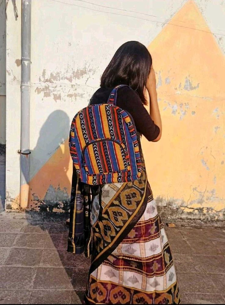 🎒Ethnic Print Backpack in Blue