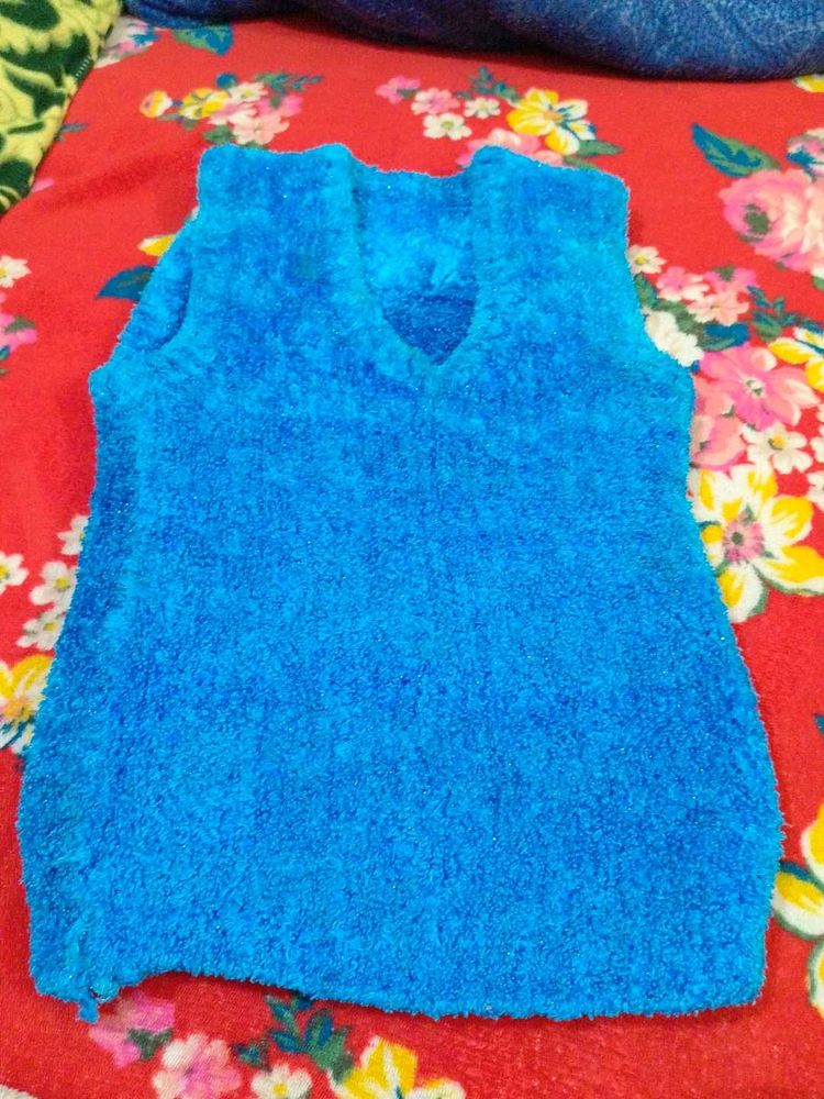 Blue Half Sweater
