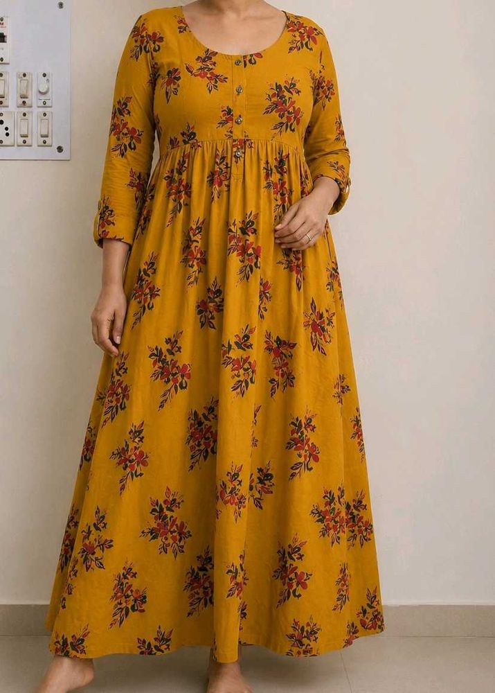 Beautiful Yellow Floral Kurti
