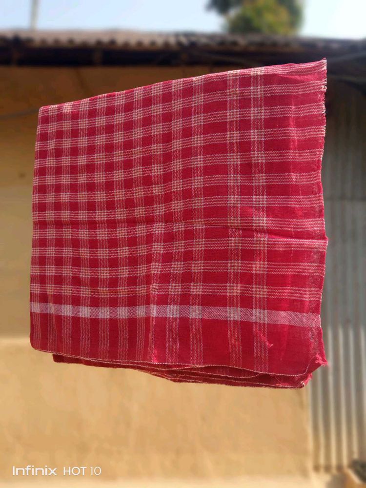 Pack Of 5 Red Checked Handloom Cotton Gamcha