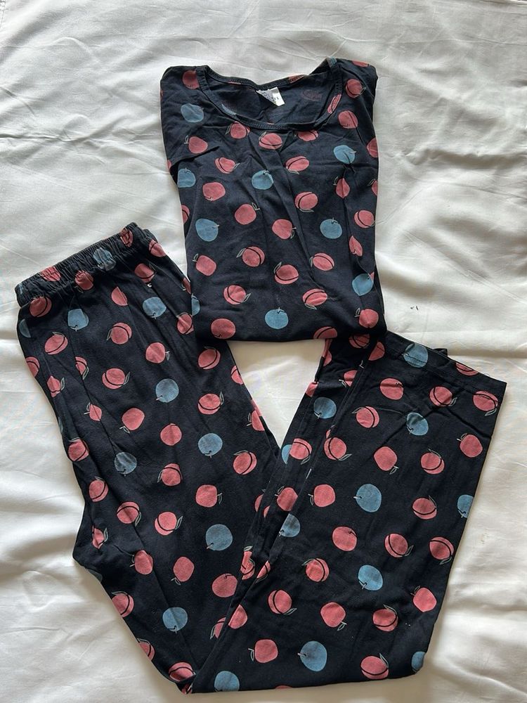 Cute Peach Print Pajama Set