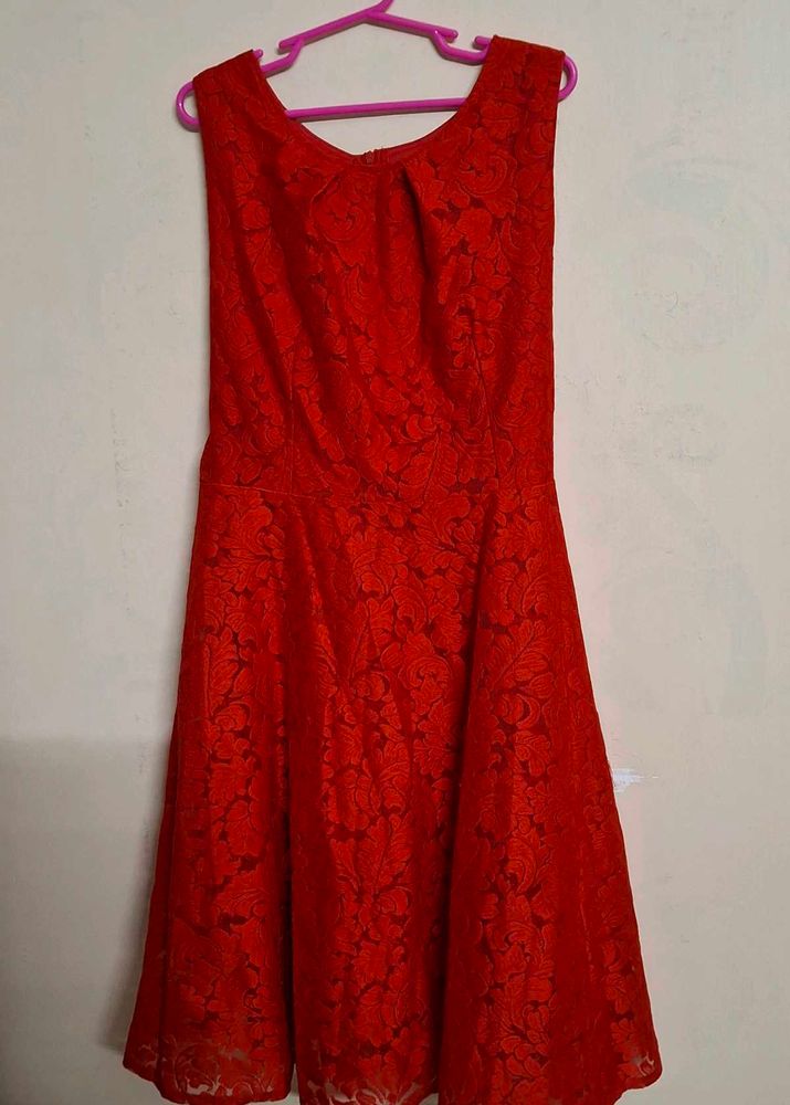 Elegant Red Lace Dress