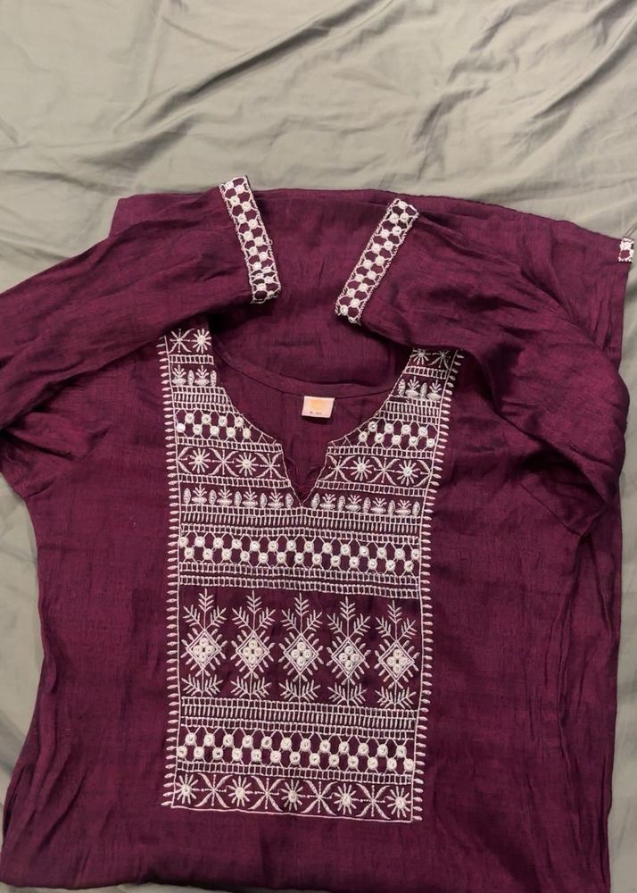 Embroidered Cotton Kurta