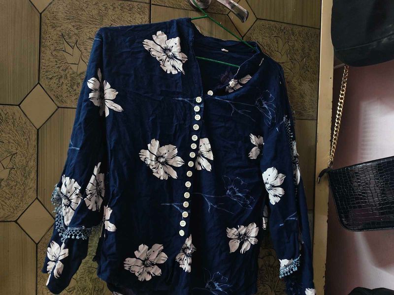 navy blue short kurta
