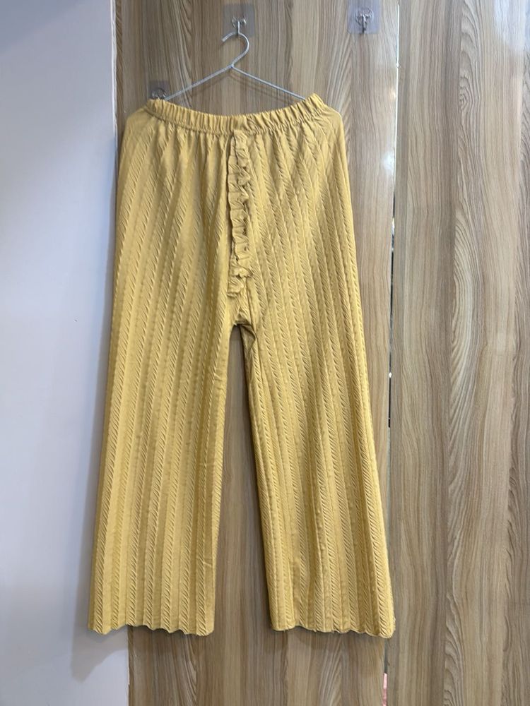 Wide Leg Knit Pants - Casual Style