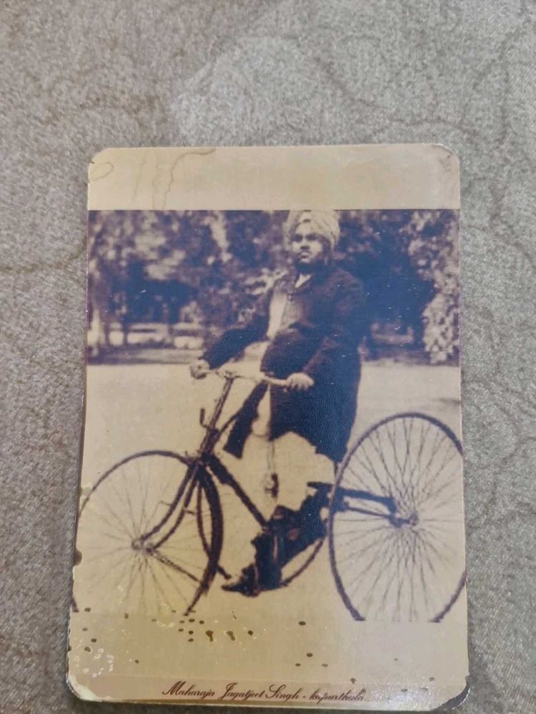 Vintage Maharaj Jagatjit Singh Cycling Photo
