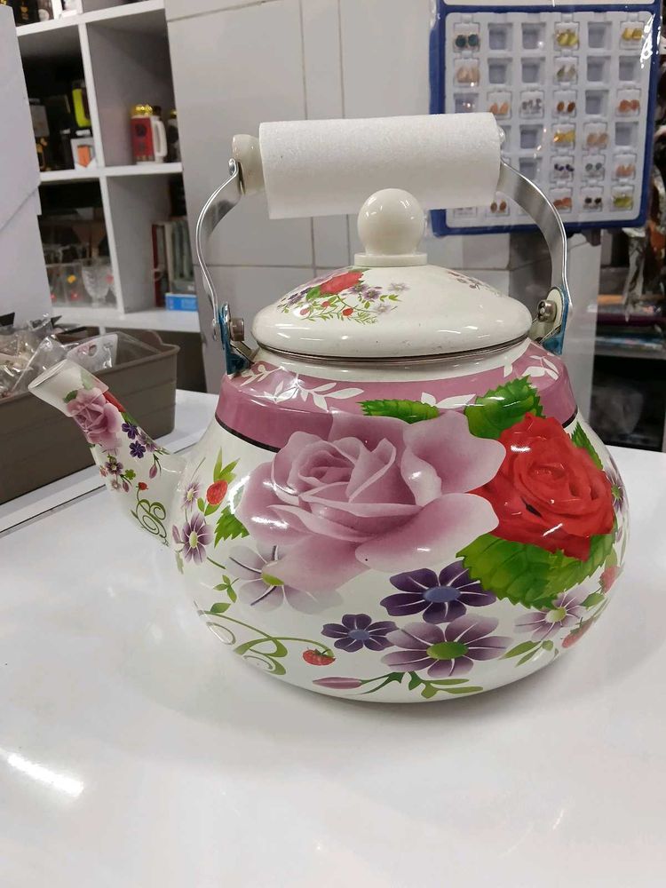 Enamel Floral Kettle