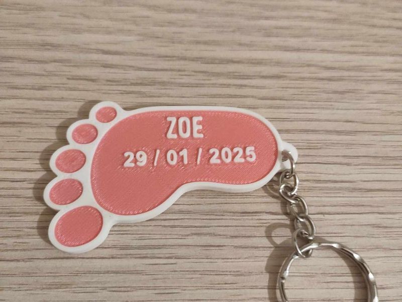 Personalized Baby Foot Keychain