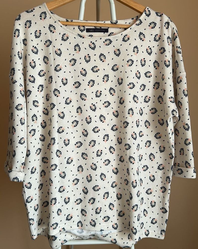Cream Floral Print Top