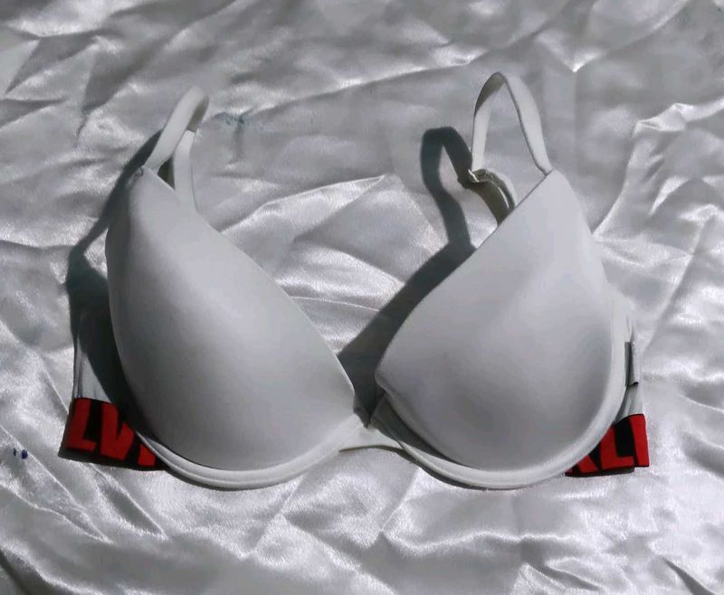 White Padded Bra with Red