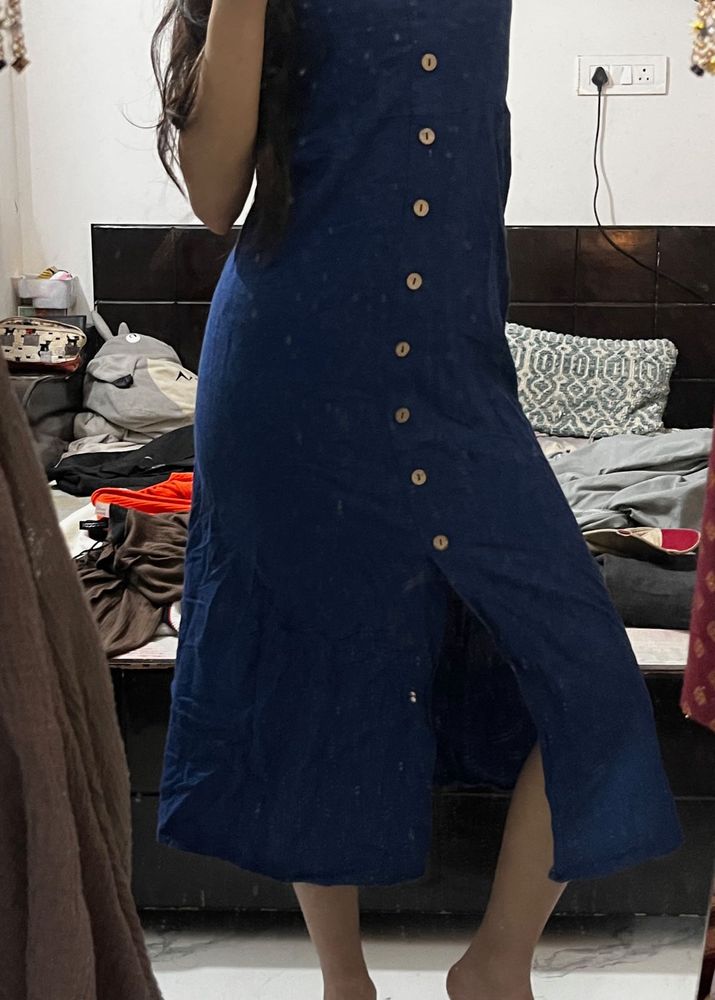 TRENDS Blue Printed Button-Down Kurta