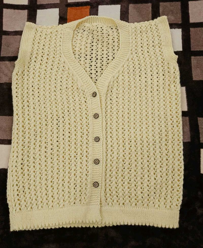 halfseelves woolen sweater Hand Knitted