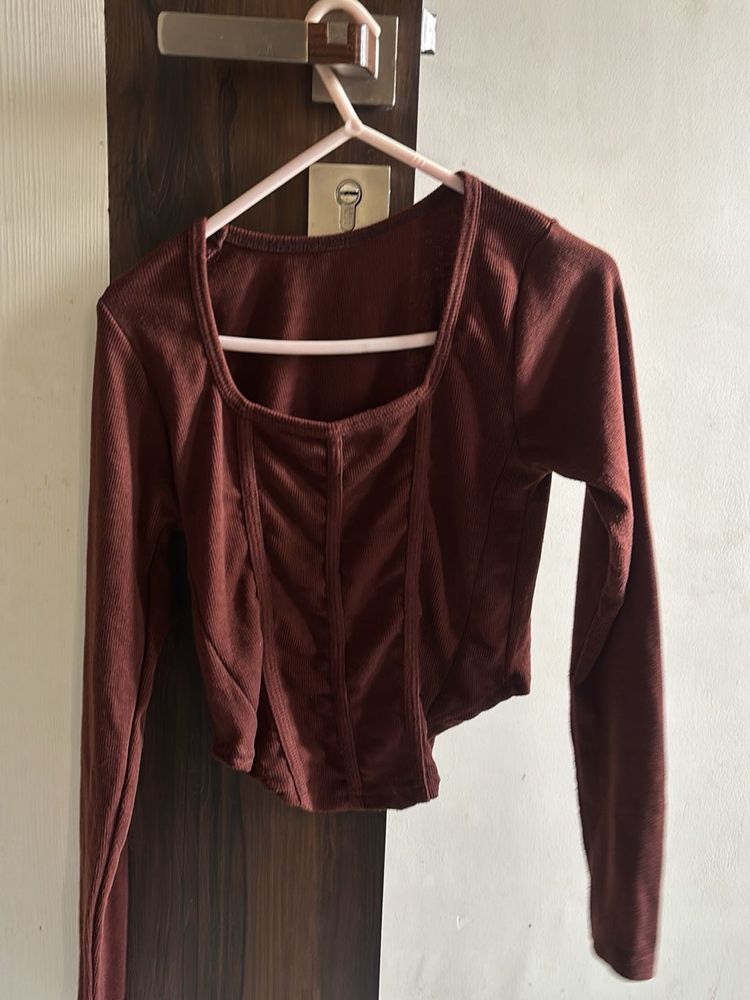 Women's Brown Corset Top