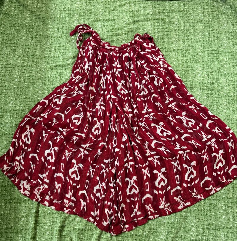 Boho Red &amp; White Pattern skirt/pant