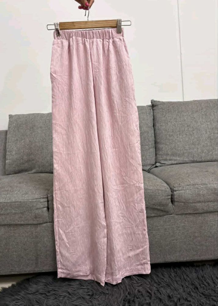 Pink Wide Leg Trousers