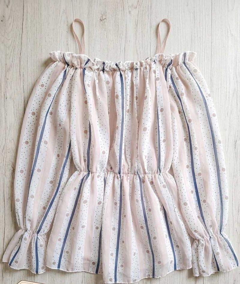Savana Pastel Striped Printed Top with Straps
