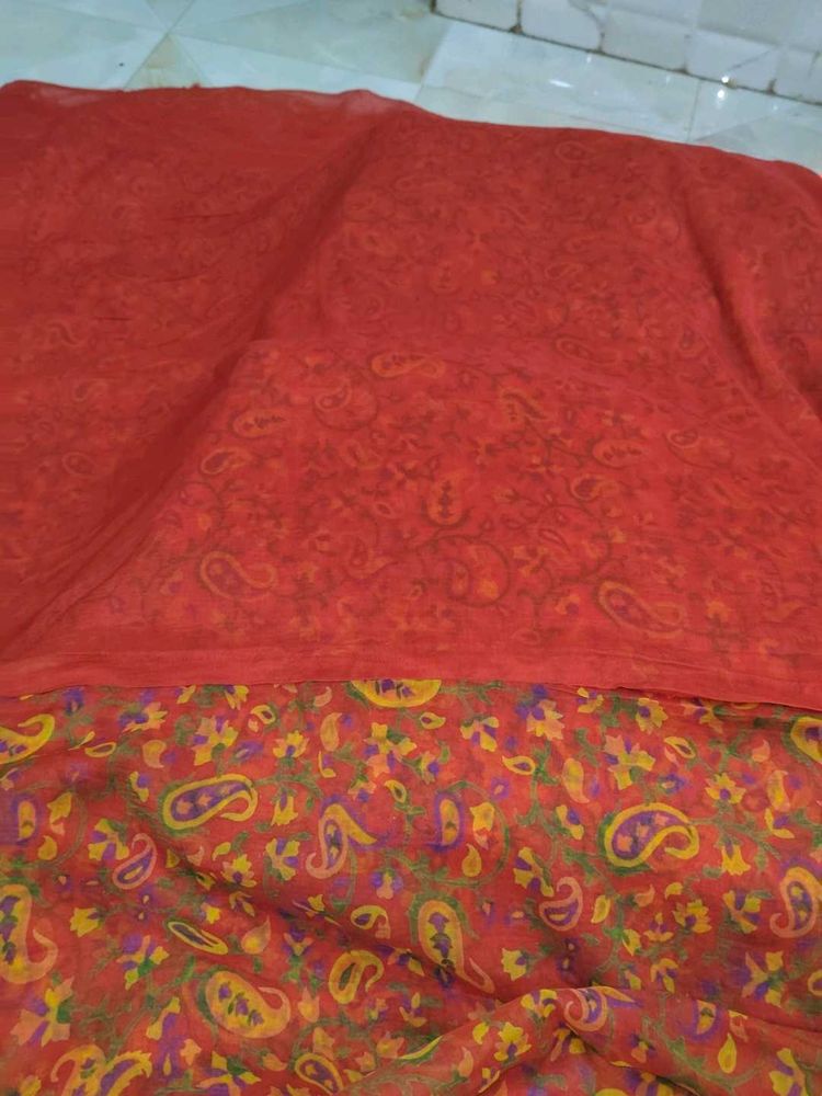 Red Paisley saree