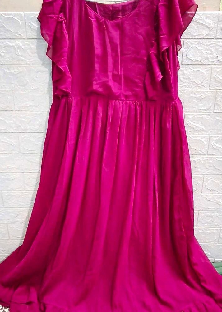 Elegant Fuchsia Maxi Dress