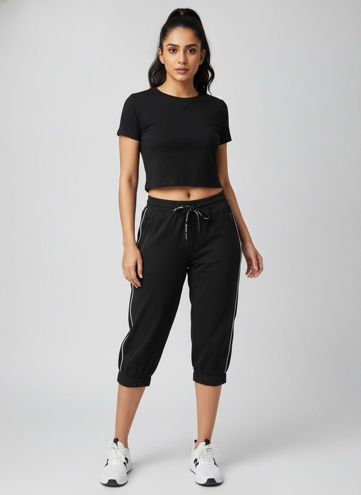 Black Jogger Capri Pants