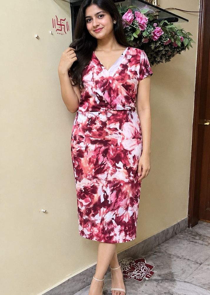 Chic Floral Print Wrap Dress