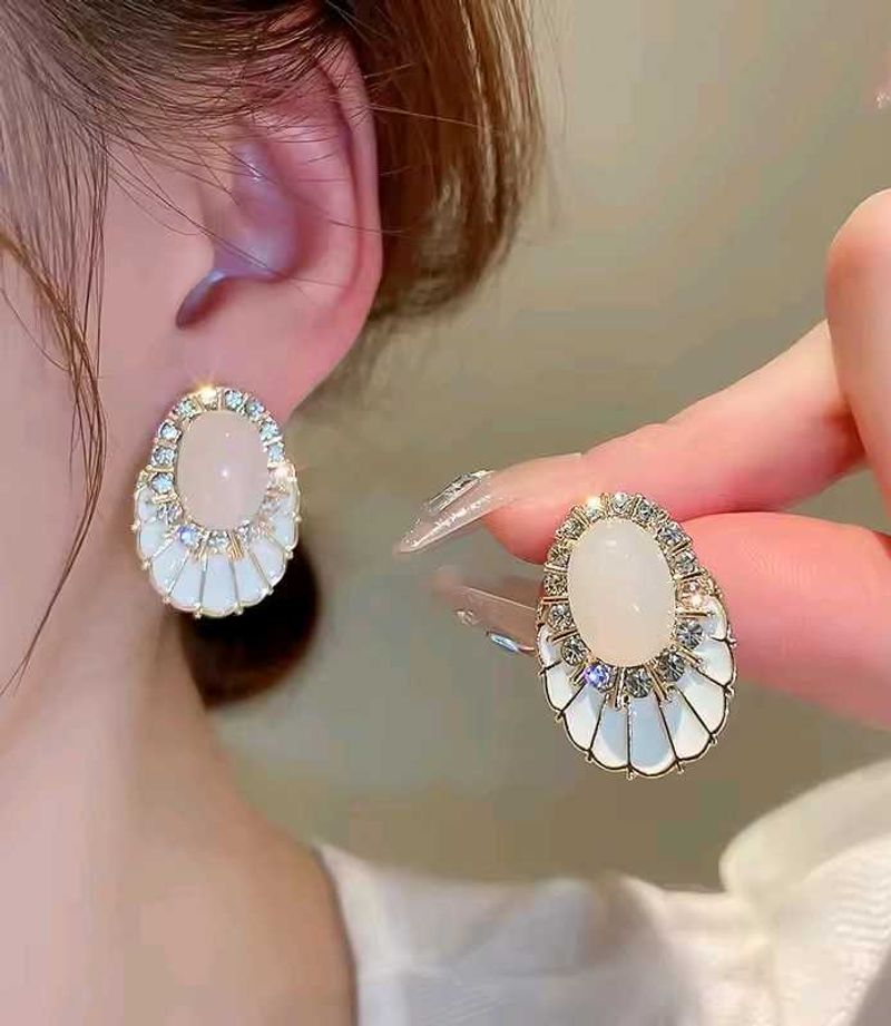 Elegant Oval Stud Earrings