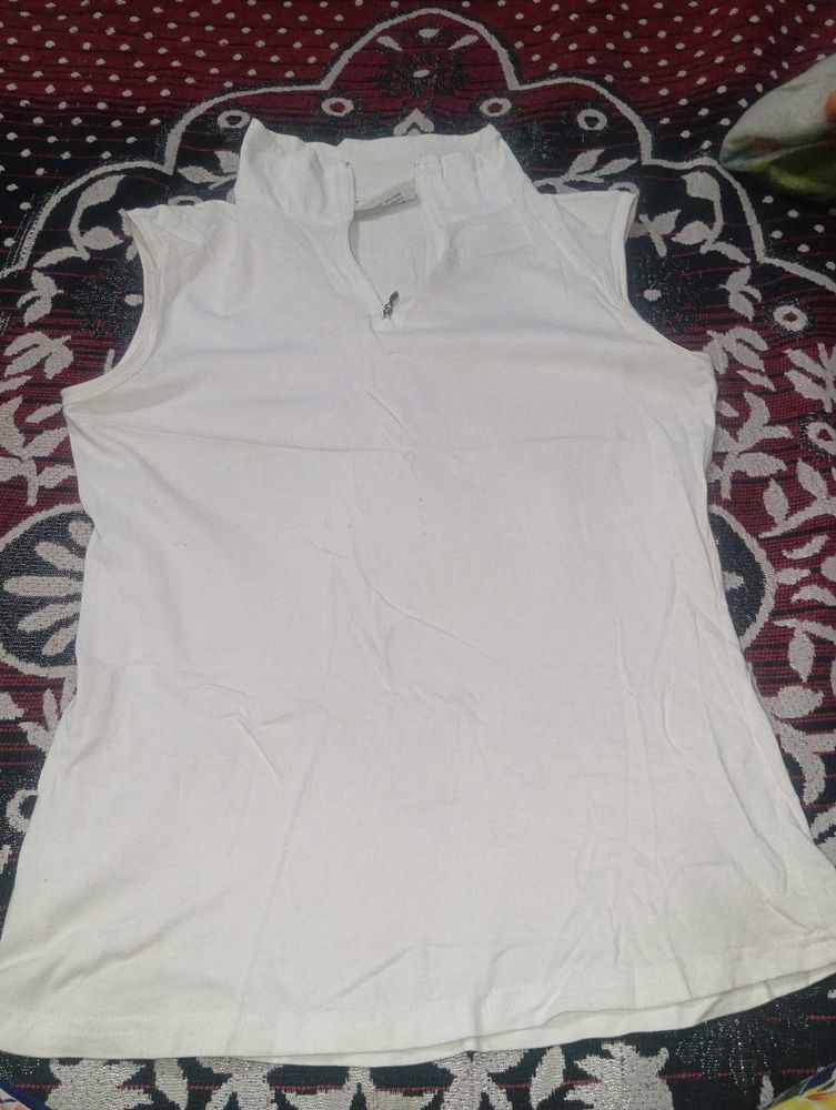 Sleeveless White Top