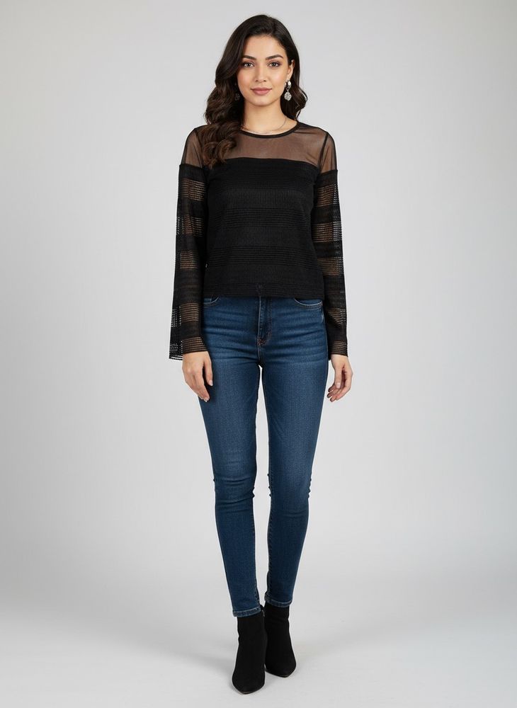 Kazo Sheer Black Top