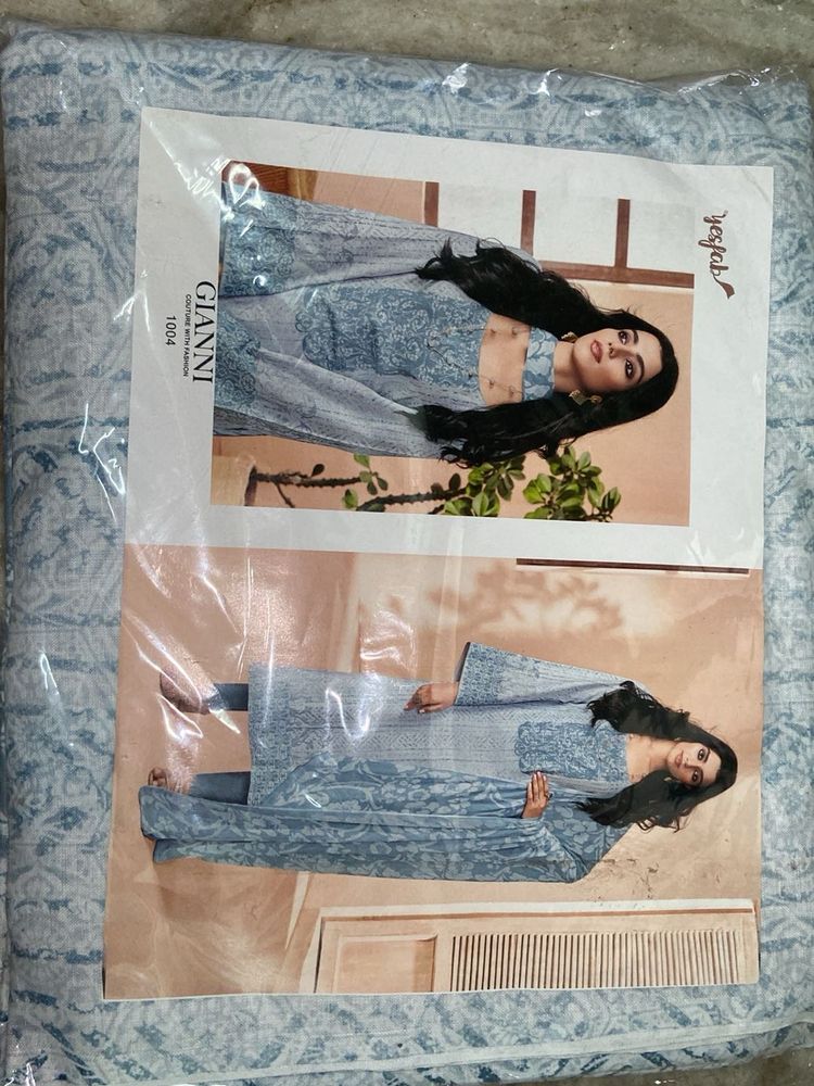 Pure Chiffon Unstitched Suit Set with Dupatta | Sk