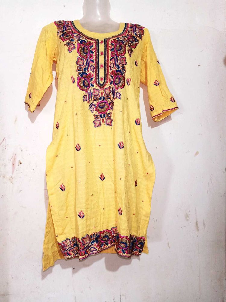 Pink And Yellow Heavy Punjabi Suit.