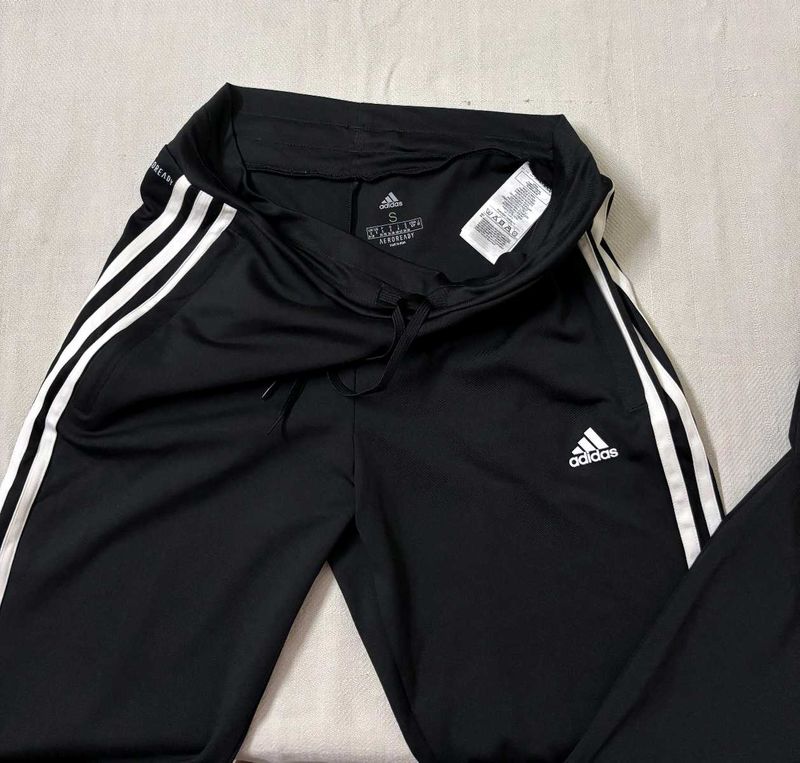 🆕Adidas Black Joggers with White Stripes