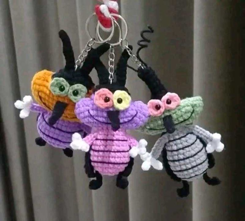 Crochet Cockroaches Keychain