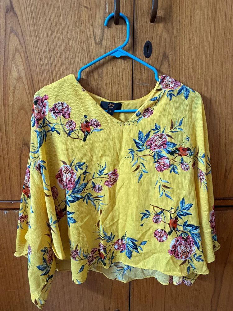 Zink London Floral Bell Sleeve Top