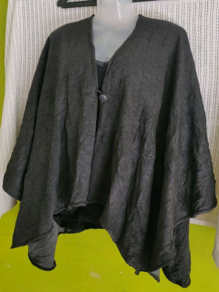 Elegant Gray Poncho